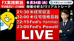 FX実践解説、相場分析＆リアルトレード、ドル円などの注目材料  （2025年6月24日)